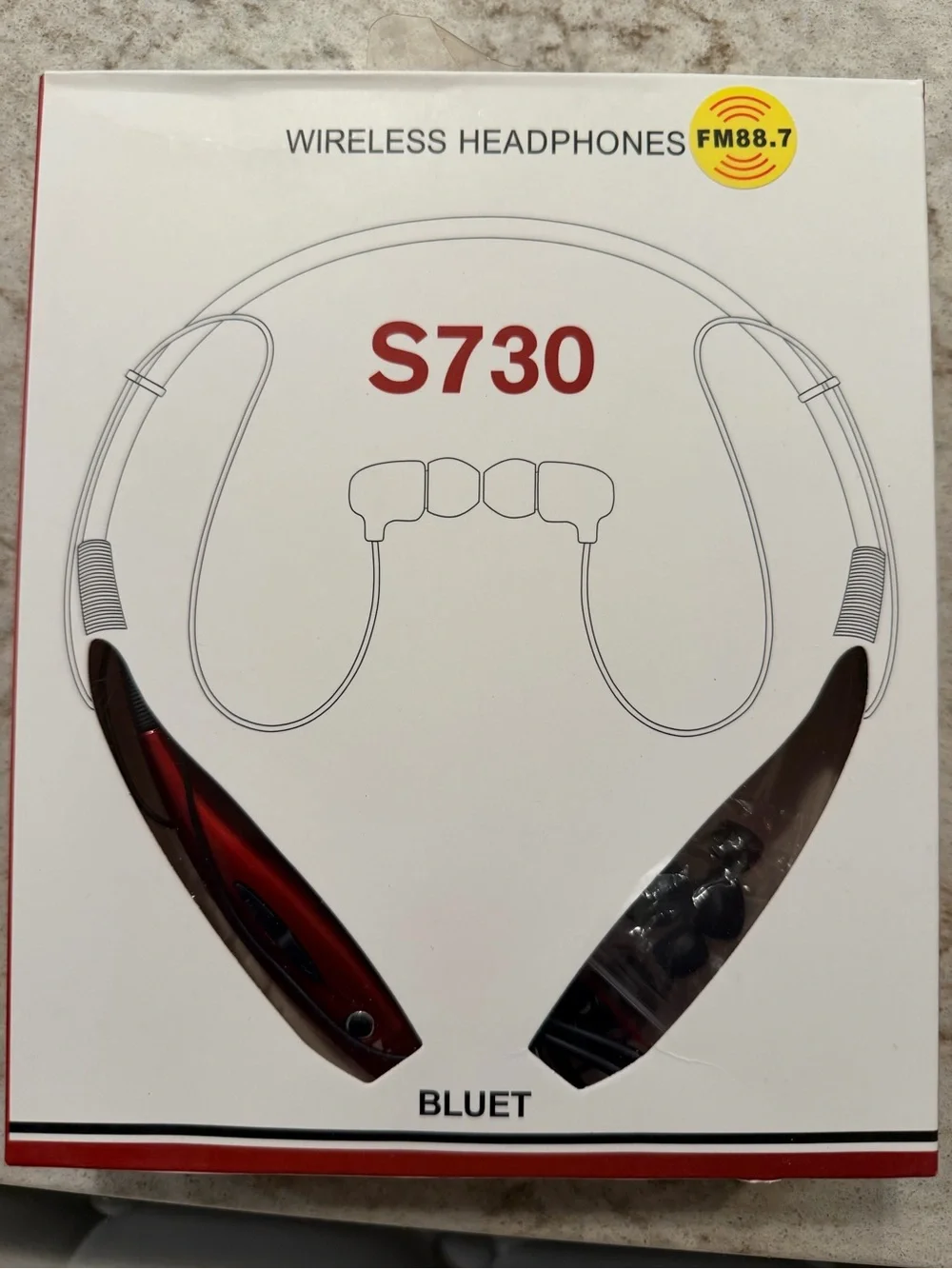 S730 Wireless Neckband Headphones - Red